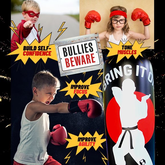 Kids Punching Bag Inflatable Boxing Bag 64 in Tall - Picture 4 of 5